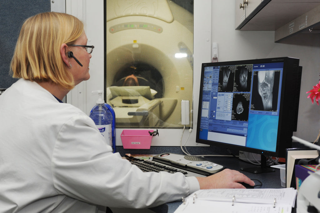 Doctor reading MRI scan